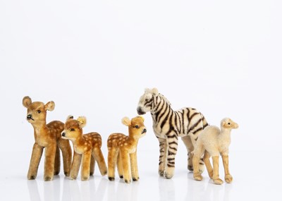 Lot 156 - Five Steiff 1950s wild animals