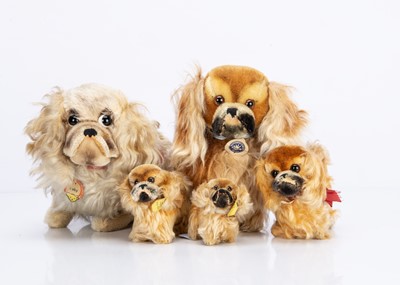 Lot 157 - Five Steiff 1950s Peky dogs