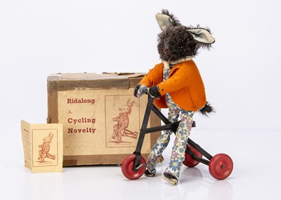 Lot 165 - An unusual 1930s ‘Ridalong the Cycling Novelty’ rabbit