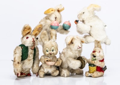 Lot 167 - Six post-war clockwork rabbits