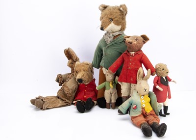 Lot 203 - Seven dressed soft toy animals