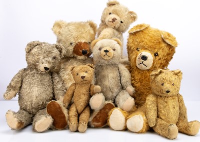 Lot 211 - Seven continental teddy bears