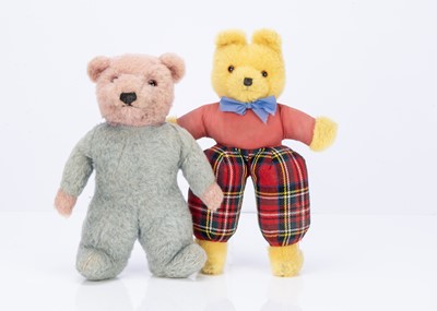 Lot 294 - Two post-war British unjointed teddy bears