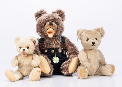 Lot 302 - Three post-war Continental teddy bears with labels