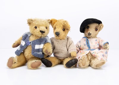 Lot 345 - Three small British teddy bears