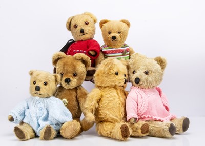 Lot 359 - Six post-war British teddy bears