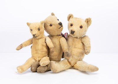 Lot 368 - Three 1930s Chiltern-type teddy bears