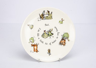 Lot 394 - A rare Ashtead Potters Ltd Epsom A.A. Milne Christopher Robin nursery ware plate