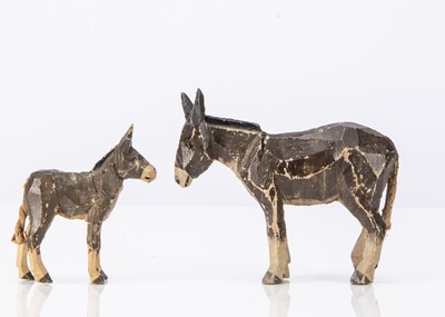 Lot 414 - A Forest Toys of Brockenhurst donkey and foal