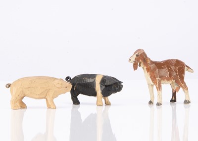 Lot 428 - Forest Toys of Brockenhurst two pigs and a goat