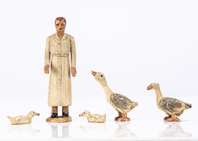 Lot 429 - A Forest Toys of Brockenhurst woman and four fowl