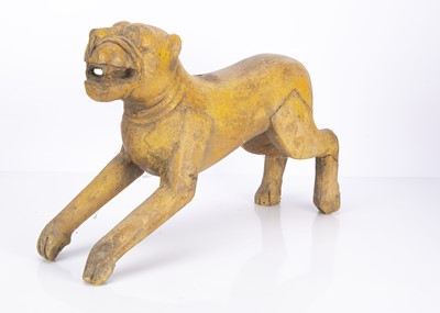 Lot 474 - A small Indian Fairground juvenile carousel lion 1920s