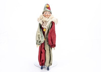 Lot 502 - A German bisque headed clown toy