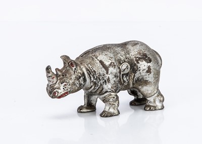 Lot 527 - An American cast-iron rhinoceros still bank