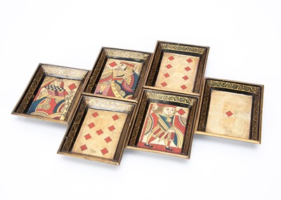 Lot 534 - Six early 19th century lacquered playing card trays