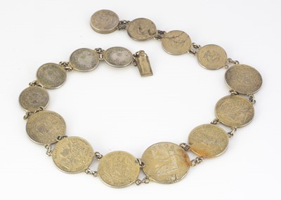 Lot 266 - A late 19th Century Spanish and Japanese coin necklace