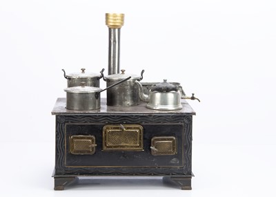 Lot 540 - An early 20th century German steel and brass cooking range