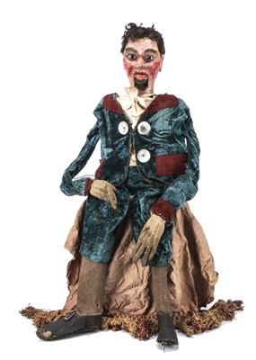 Lot 546 - A rare late 19th century ventriloquist comic male puppet