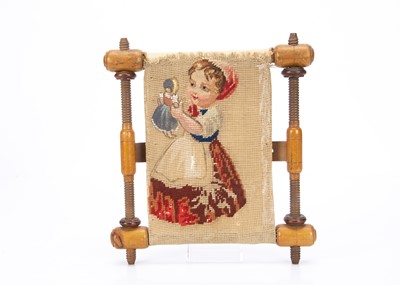 Lot 588 - A late 19th century turned wooden embroidery frame