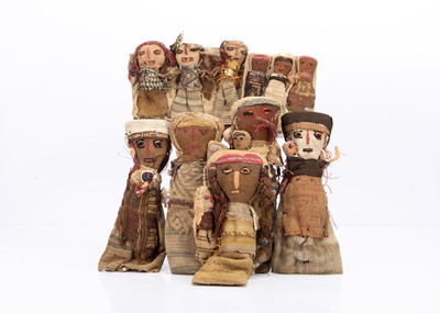 Lot 590 - Peruvian Chancay cloth burial dolls