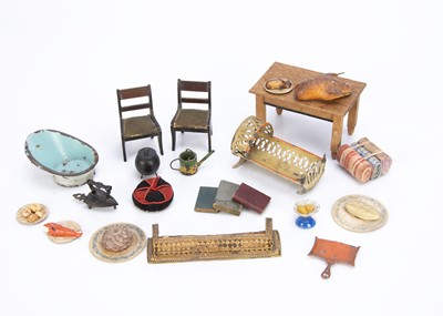 Lot 603 - Antique dolls’ house items