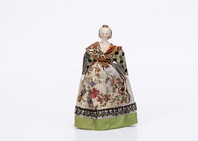 Lot 616 - An unusal 19th century bisque shoulder head dolls’ house doll