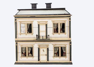 Lot 627 - A rare late 19th century Christian Hacker painted wooden dolls’ house