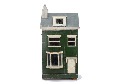 Lot 635 - A late 19th century home-made wooden dolls’ house