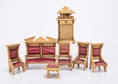 Lot 674 - A late 19th century German dolls’ house saloon set