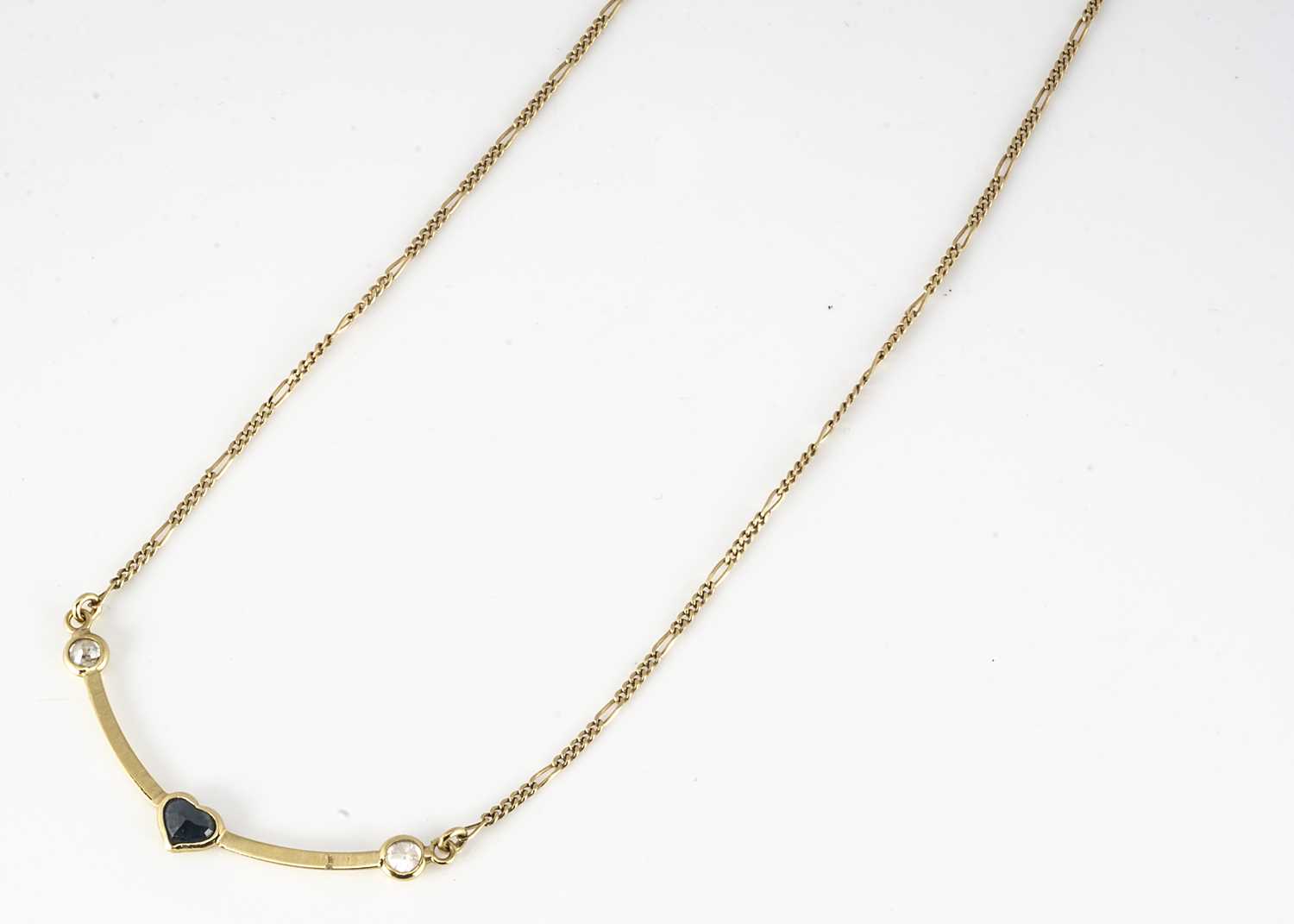 Lot 279 - An 18ct gold and sapphire diamond set necklace