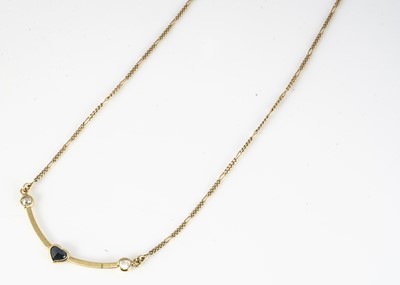 Lot 279 - An 18ct gold and sapphire diamond set necklace