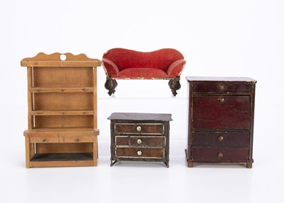 Lot 676 - 19th century dolls’ house furniture