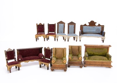 Lot 690 - German dolls’ house sofas and chairs