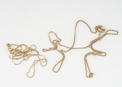 Lot 280 - Two 18ct gold fine linked necklaces