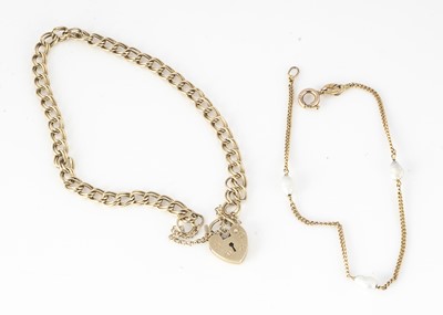 Lot 281 - Two 9ct gold chain link bracelets