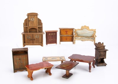 Lot 719 - Various German dolls' house furniture