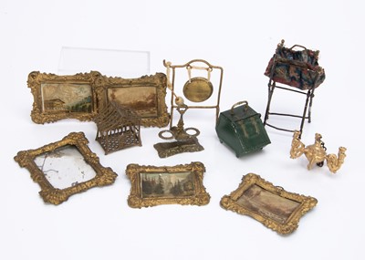 Lot 725 - German soft and gilt metal dolls’ house chattels