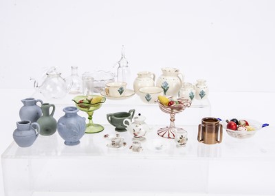 Lot 727 - Dolls’ house glass and porcelain