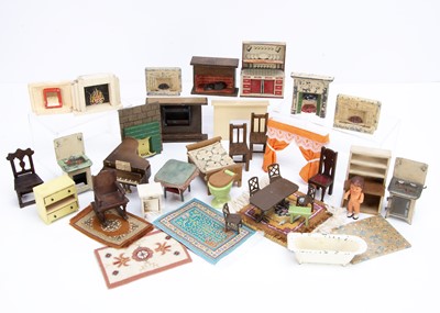 Lot 761 - A selection of post-war dolls’ house furniture and chattels