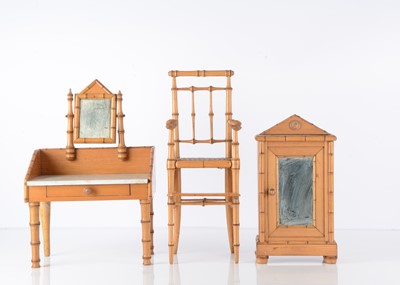 Lot 777 - French faux bamboo doll’s furniture