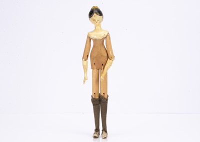 Lot 805 - A fine 19th century Grodnerthal carved and painted wooden doll