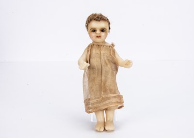 Lot 812 - An 19th century Continental poured wax baby doll