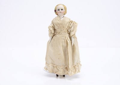 Lot 828 - A Simon & Halbig bisque shoulder-head doll with rare glass eyes