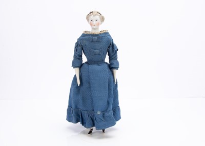 Lot 830 - A German bisque shoulder-head doll with elaborate hair