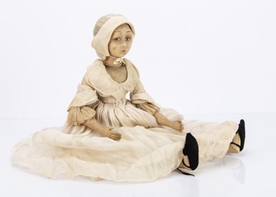 Lot 855 - A 1930s Lenci pressed felt boudoir type doll