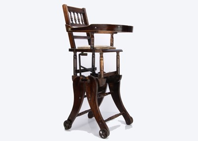 Lot 900 - An Edwardian collapsible highchair