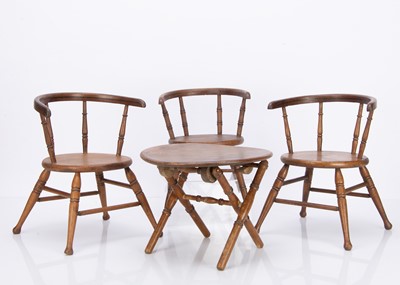 Lot 904 - Three doll’s captain’s armchairs