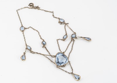 Lot 3 - A paste Art Nouveau gilt metal necklace