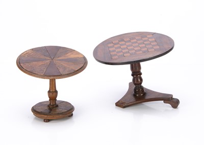 Lot 915 - Two 19th century doll’s or apprentice tilt-top tables