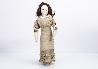 Lot 952 - A rare French pressed bisque swivel head fashionable doll